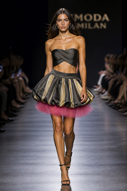 Striped Balloon with Tulle Skirt